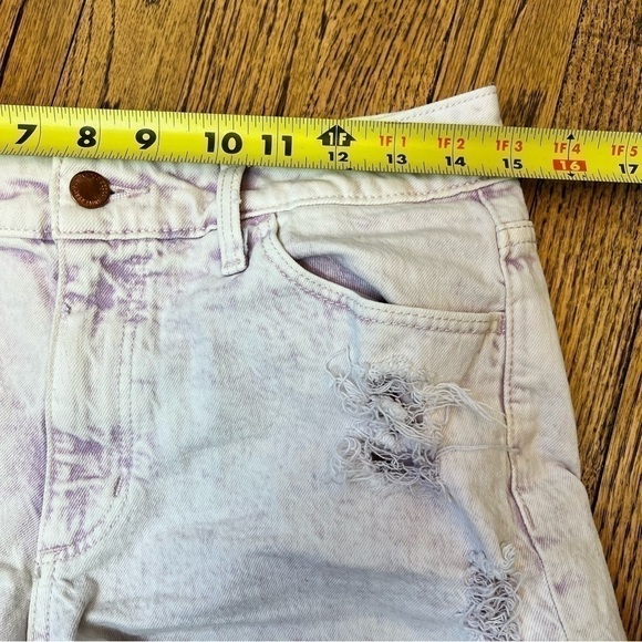 Universal Thread Size 4 / 27 Purple Acid Wash Vintage Stretch Midi Denim Shorts - Picture 9 of 10